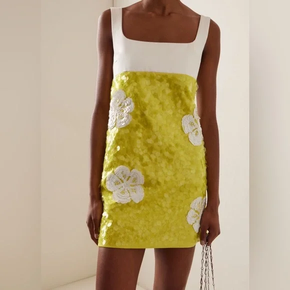 Des Phemmes - Exclusive Sequined Satin Mini Dress - Picture 2 of 7